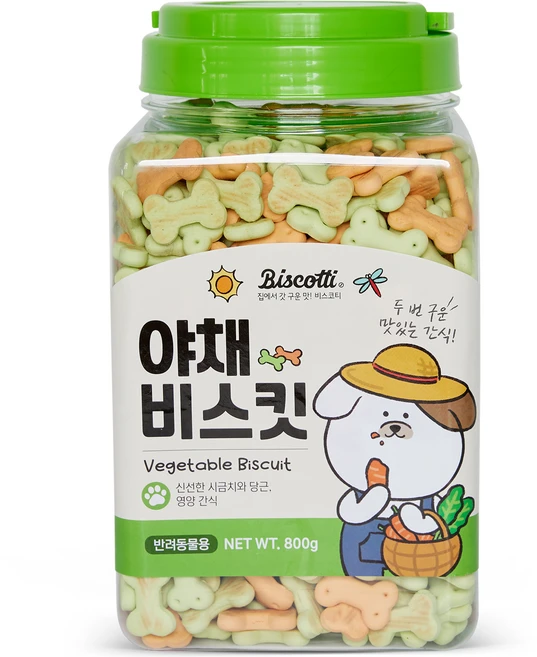 비스코티 반려동물 비스켓, 야채, 800g, 1개 - 쿠팡