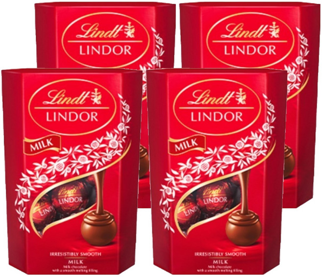 Lindt 瑞士蓮 LINDOR LINDOR牛奶巧克力球, 200g, 4盒
