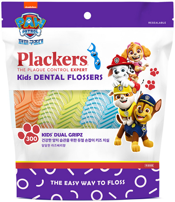 플랙커스 키즈 퍼피구조대 치실, 6.6cm, 300개입, 1개
