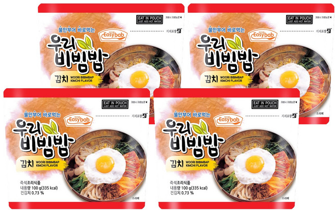 이지밥 우리비빔밥 김치, 100g, 4개
