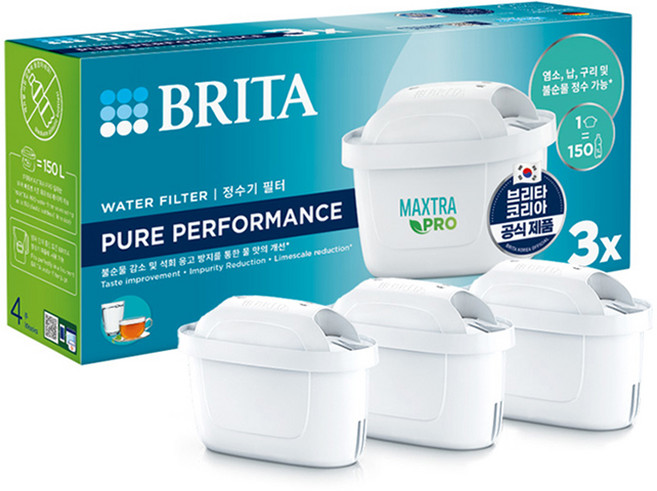 브리타 정수기 필터 막스트라 프로 퓨어 퍼포먼스 3입, 1개