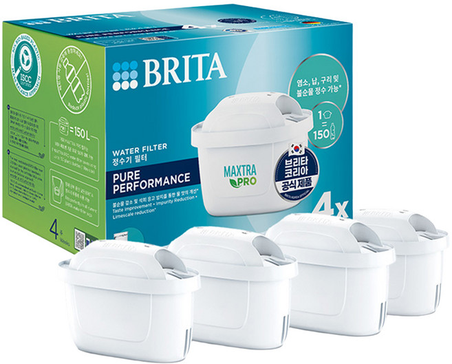 브리타 정수기 필터 막스트라 프로 퓨어 퍼포먼스 4입, 1세트
