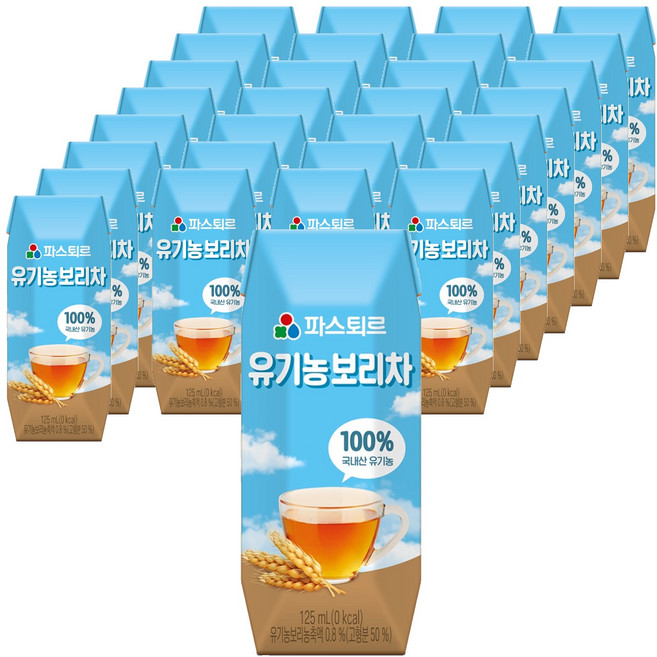 파스퇴르 유기농주스, 보리차맛, 96개, 125ml