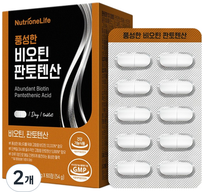 뉴트리원 풍성한 비오틴 판토텐산 54g, 60정, 2개