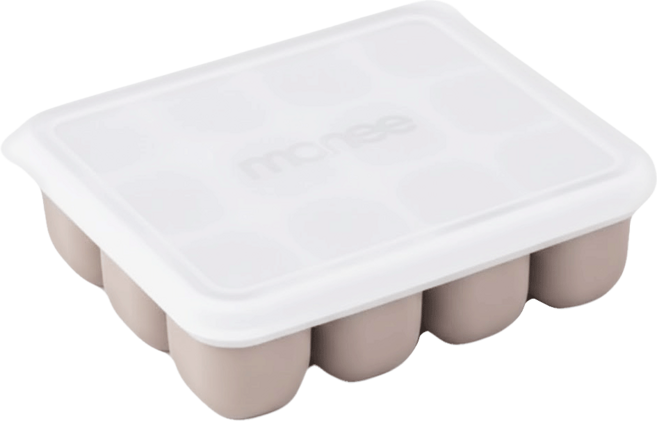 monee 100%白金矽膠 副食品分裝盒 148 x 128 x 43mm 12格, 360ml, 可可色, 1個