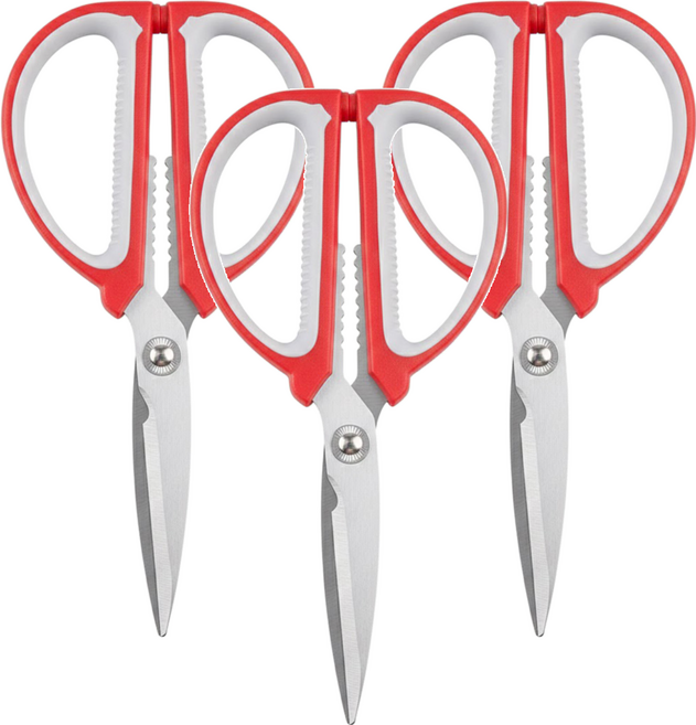 家用剪, 紅色 + 灰色, 3支