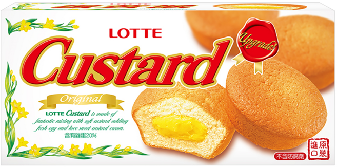 LOTTE 樂天 Custard 蛋黃派 6包, 138g, 1盒