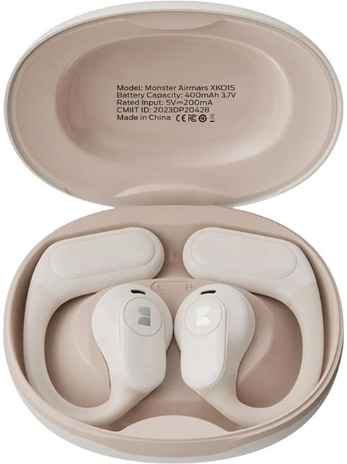 MONSTER 魔聲 Airmars Wireless 耳掛式 無線耳機 氣傳導 14.2mm Bluetooth 5.4 Water-resistant Gaming Mode 7H Playtime 白色 XKO15