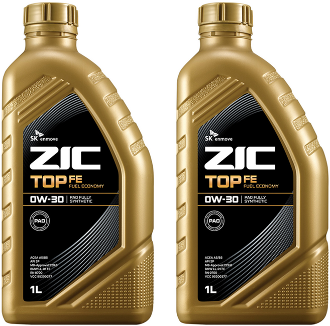 지크 탑 엔진오일, 2개, 0w30, 1L