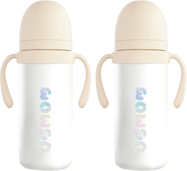 유비맘 유아용 시그니처 보온보냉 스테인리스 빨대컵 330ml, 2개, 요거트