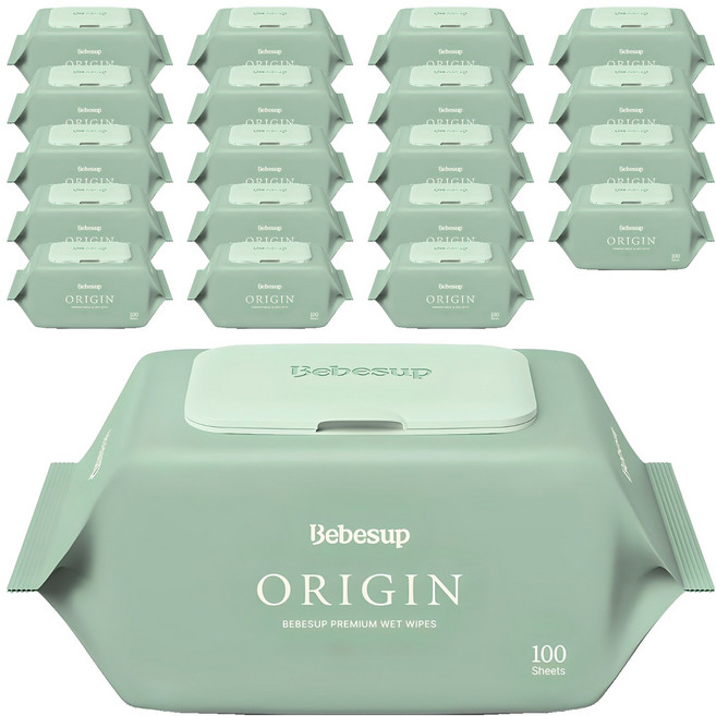 베베숲 오리진 유아물티슈 캡형, 50g, 100개입, 20개