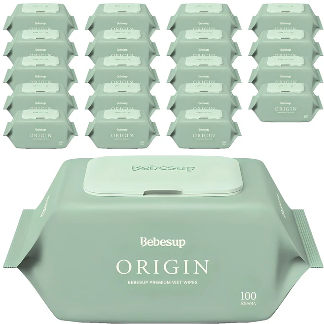 베베숲 오리진 유아물티슈 캡형, 50g, 100개입, 20개 - 쿠팡