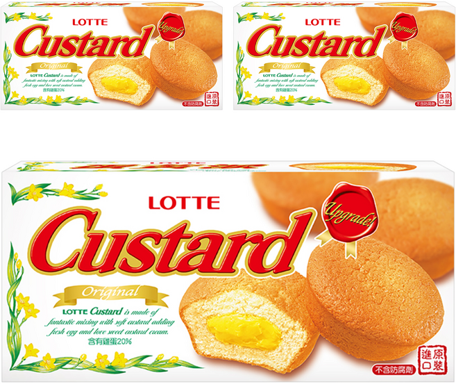 LOTTE 樂天 Custard 蛋黃派 6包, 138g, 3盒