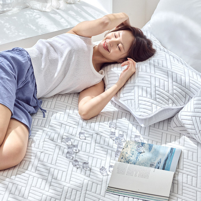 LIV MOM 頂級Duracool冰涼涼感墊, 涼感纖維, 水藍色
