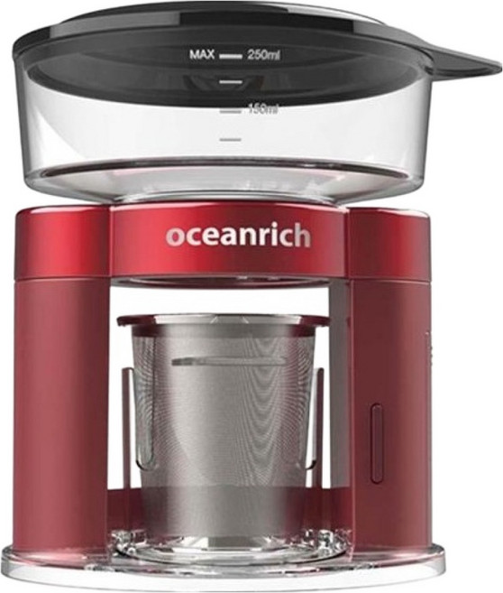 oceanrich 二合一自動旋轉咖啡機 S3 Plus 濾掛手沖咖啡機, 金屬紅