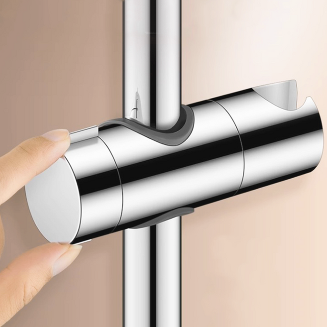 블랙조인 간편 높이 각도 조절 샤워기 거치대, 그레이