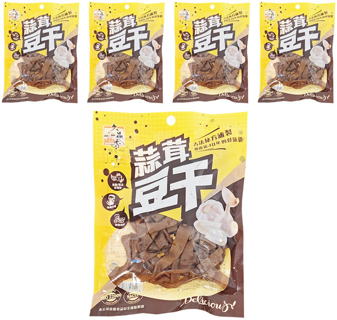 久品香 蒜茸豆干 黃色, 120g, 5包