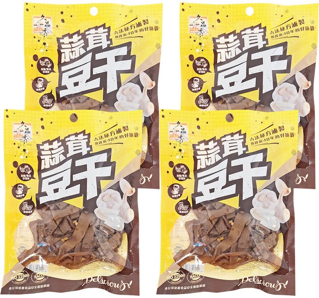 久品香 蒜茸豆干 黃色, 120g, 4包