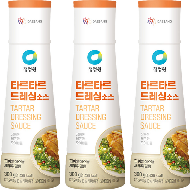 청정원 타르타르 드레싱 소스, 300g, 3개