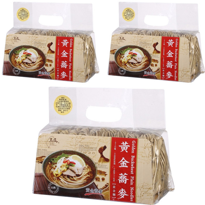 玉民 台灣黃金蕎麥 黃金麵, 600g, 3包
