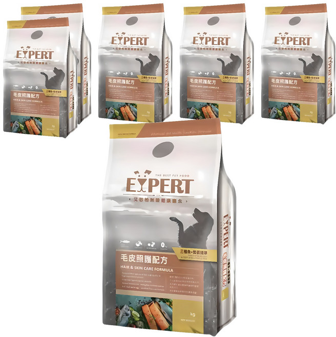 福壽實業 EXPERT 艾思柏 無穀犬食 毛皮照護, 三種魚 + 鱉蛋精華, 1.5kg, 6袋