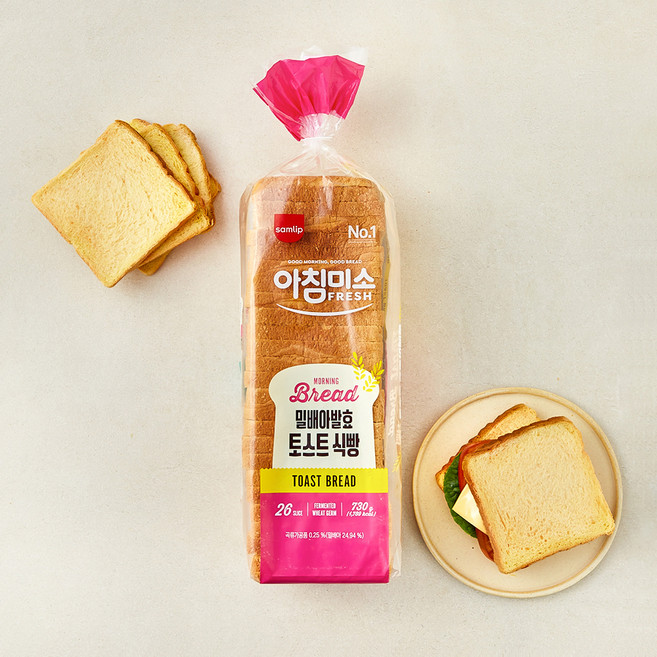 삼립 밀배아발효 토스트 식빵, 730g, 1개입, 1개