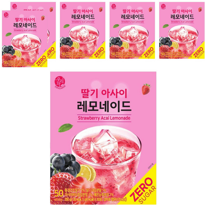 우리차 딸기 아사이 레모네이드, 5g, 50개입, 6개