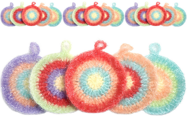 영스타 반짝이 아크릴 수세미 무지개, 20개, 1개입