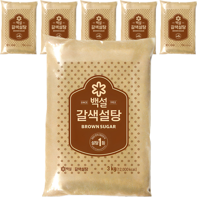 백설 갈색설탕, 3kg, 6개