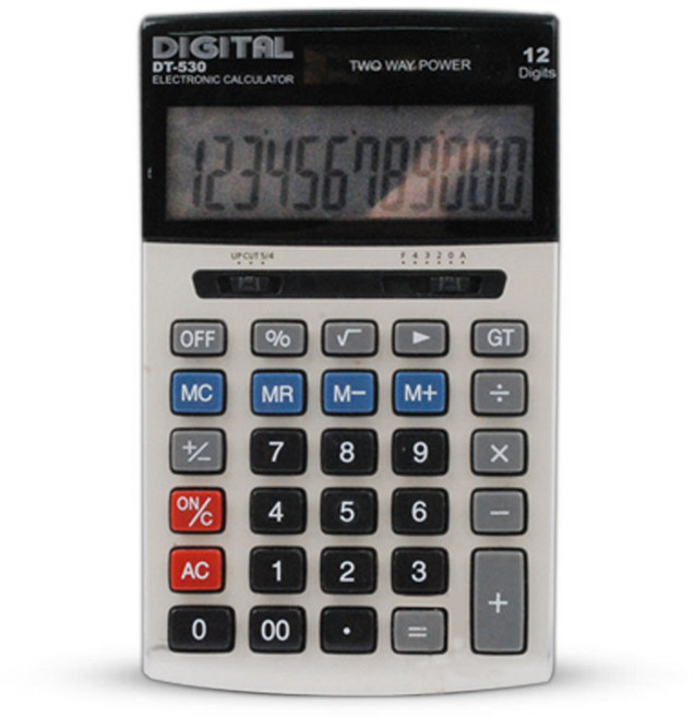 다와 디지털 탁상용 계산기 DT-530, 혼합 색상, 1개