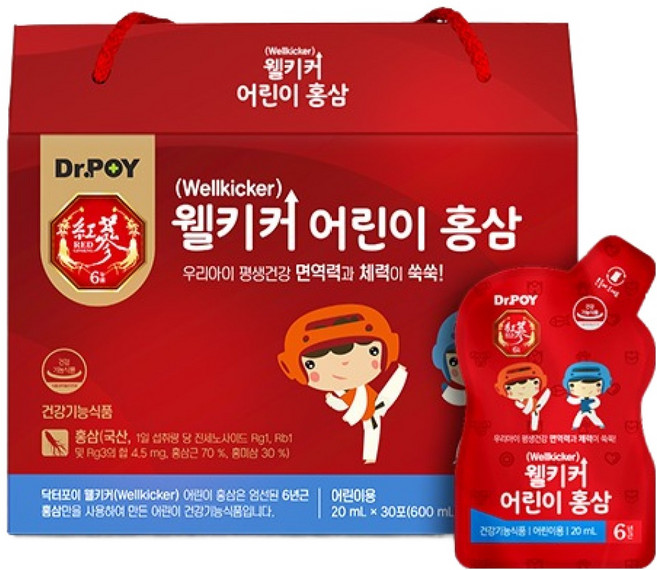 닥터포이 웰키커 어린이 홍삼, 20ml, 3박스