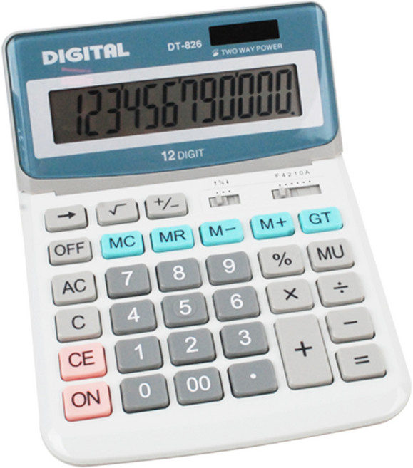 다와 디지털 빅버튼 계산기 DT-826, 혼합 색상, 1개