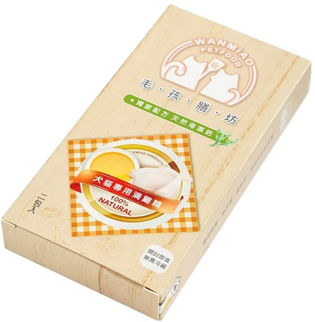 WANMIAO PETFOOD 毛孩膳坊 滴雞精 2包, 1盒, 65ml, 雞肉