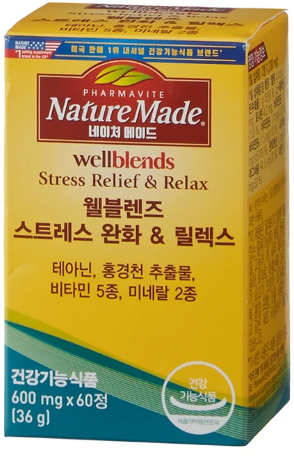 네이처메이드 웰블렌즈 스트레스 완화 & 릴렉스 36g, 1개, 60정 - 쿠팡