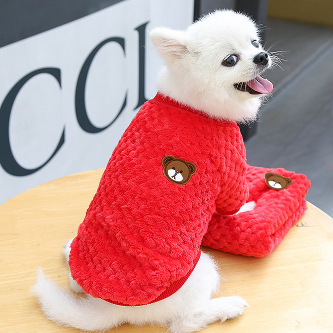 아티펫 반려동물 파인애플 그리드 티셔츠, 레드, 1개