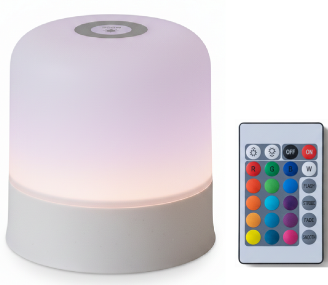 IRENE 무선 16색 컬러체인지 수면 무드등 + 리모컨 세트, 화이트 + 혼합색상