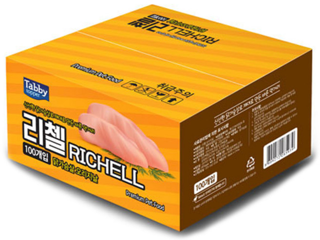 테비토퍼 반려동물 리첼 오리지날 간식, 닭가슴살, 22g, 100개