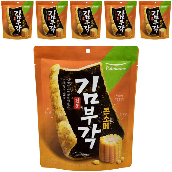 풀무원 전통 김부각 콘소메, 50g, 6개