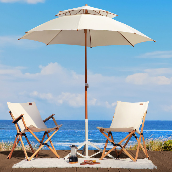 로티캠프 와이드 야외 파라솔 일반형, 아이보리