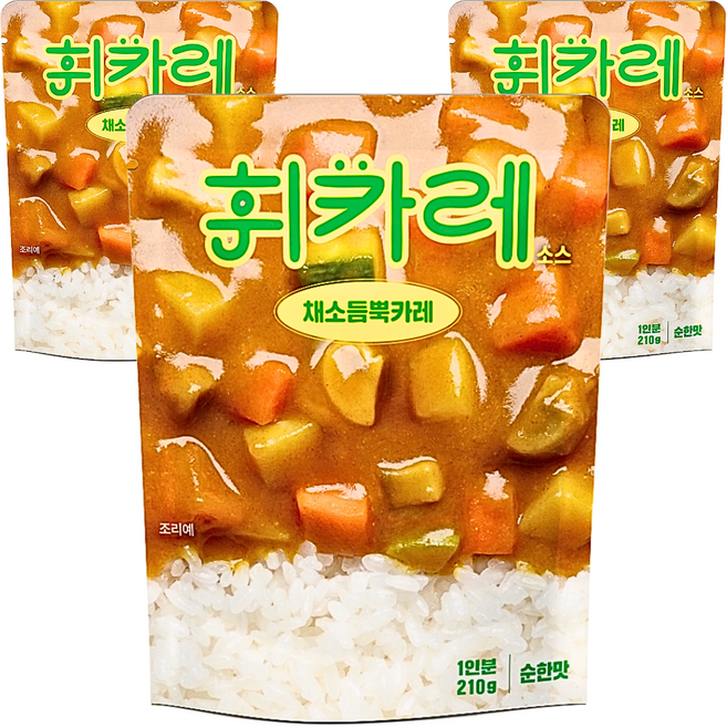 휘카레 채소듬뿍 순한맛, 3개, 210g