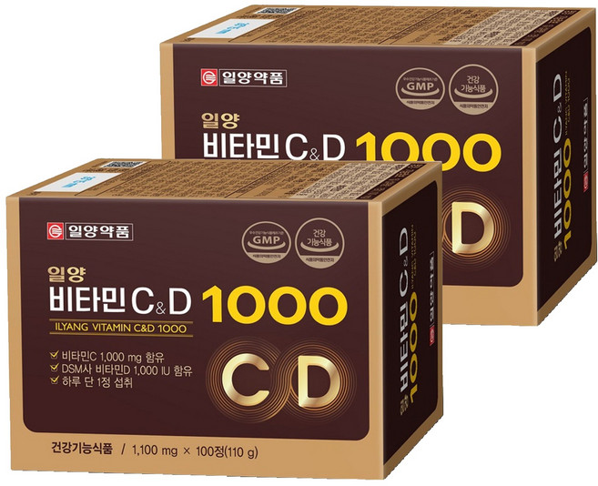 일양약품 일양비타민C앤D 1000, 100정, 2개