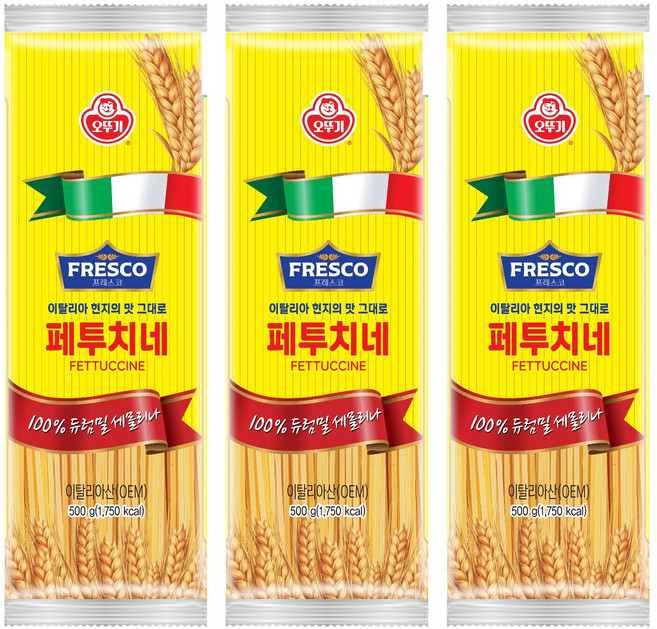 오뚜기 프레스코 페투치네, 3개, 500g