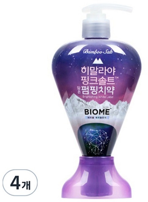 히말라야 핑크솔트 바이옴 구취전문 펌핑치약, 285g, 4개