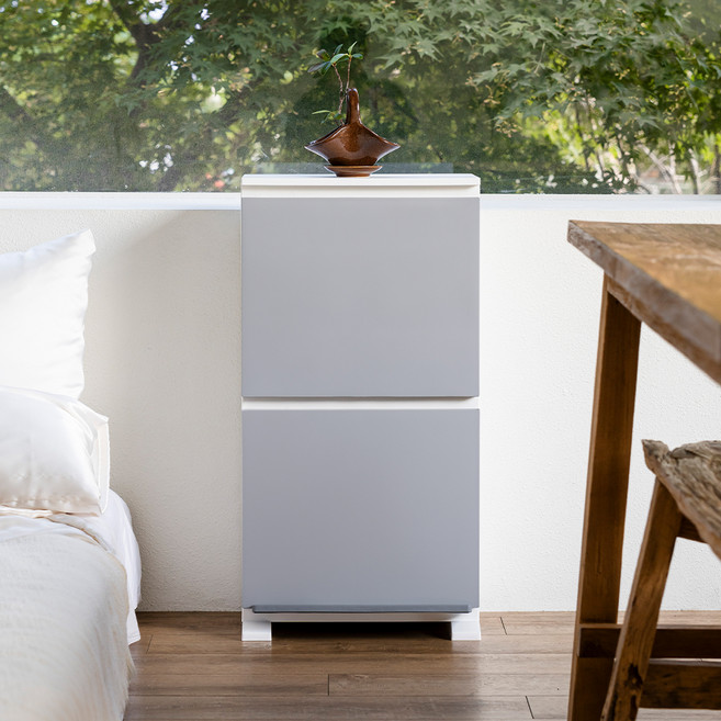 모다리빙 국내제조 틈새수납장 슬림수납장 분리수거함, 그레이, 1개