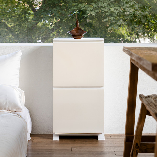 모다리빙 국내제조 틈새수납장 슬림수납장 분리수거함, 베이지, 1개