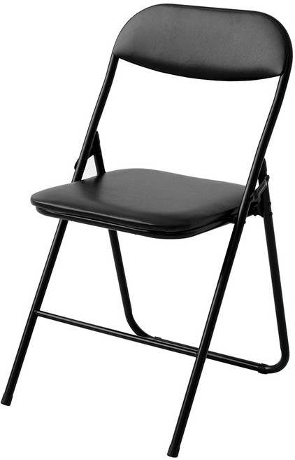 코멧 멜로우 PU가죽 베이직 폴딩 체어, 블랙, 1개
