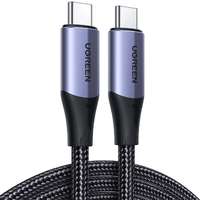 UGREEN 綠聯 USB C-Type C 3.1快充100W 高速傳輸10Gbps 4K影音 金屬殼編織 專業版, 1m, 黑色, 1條