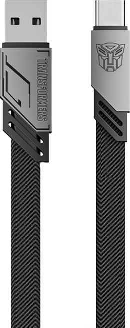TRANSFORMERS 變形金剛 USB-A 轉 Type-C 編織鋅合金快速充電線 1.5M, 金剛王灰, 1盒