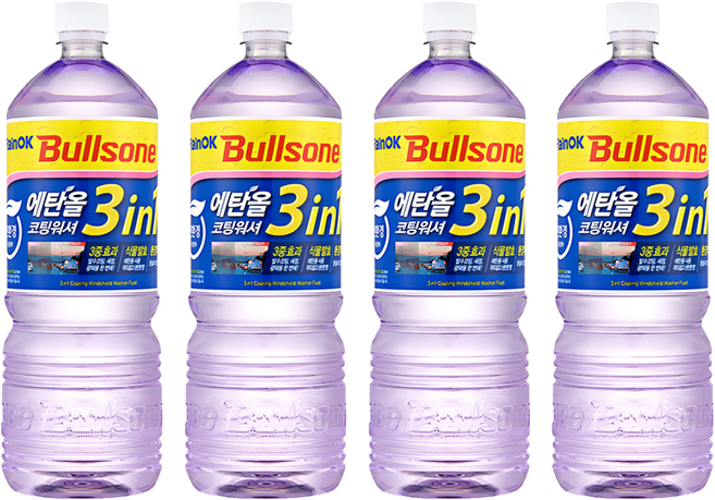 불스원 Rain OK 에탄올 3in1 발수코팅 워셔액, 1.8L, 4개