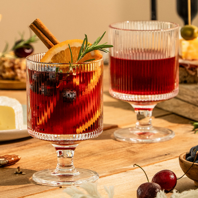 잇어스 빈티지 플리츠 고블렛잔, 280ml, 2개